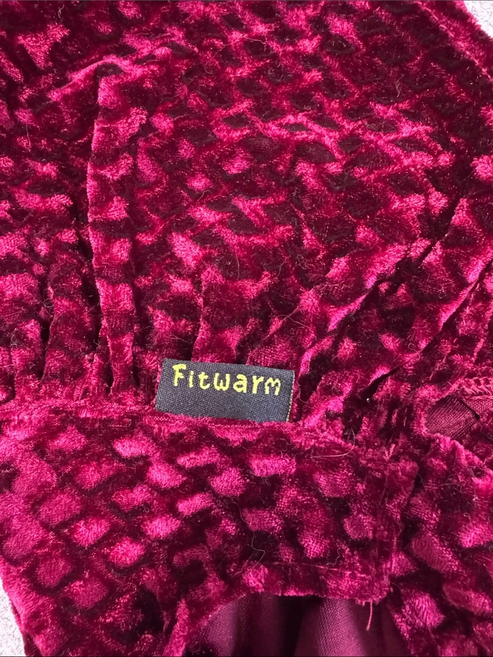 Fitwarm Burgundy Velvet Dog Dress Small Breed Sparkly Bow Holiday Pet Outfit
